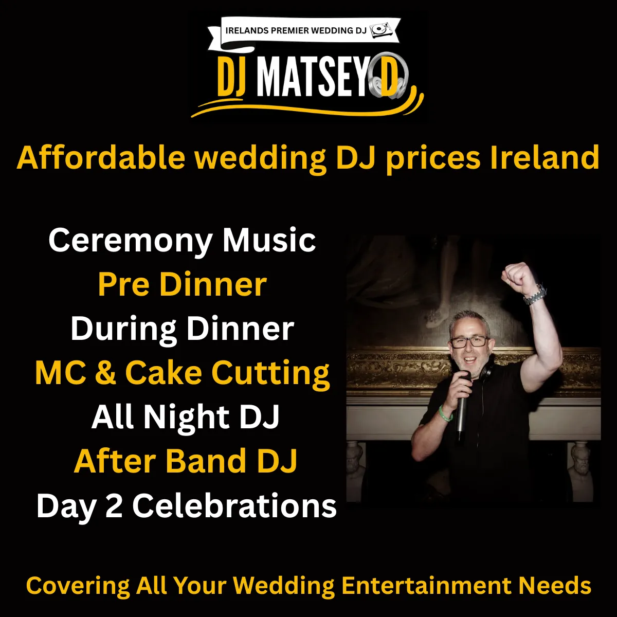 Affordable Wedding DJ Ireland – DJ Matsey D performing at a wedding