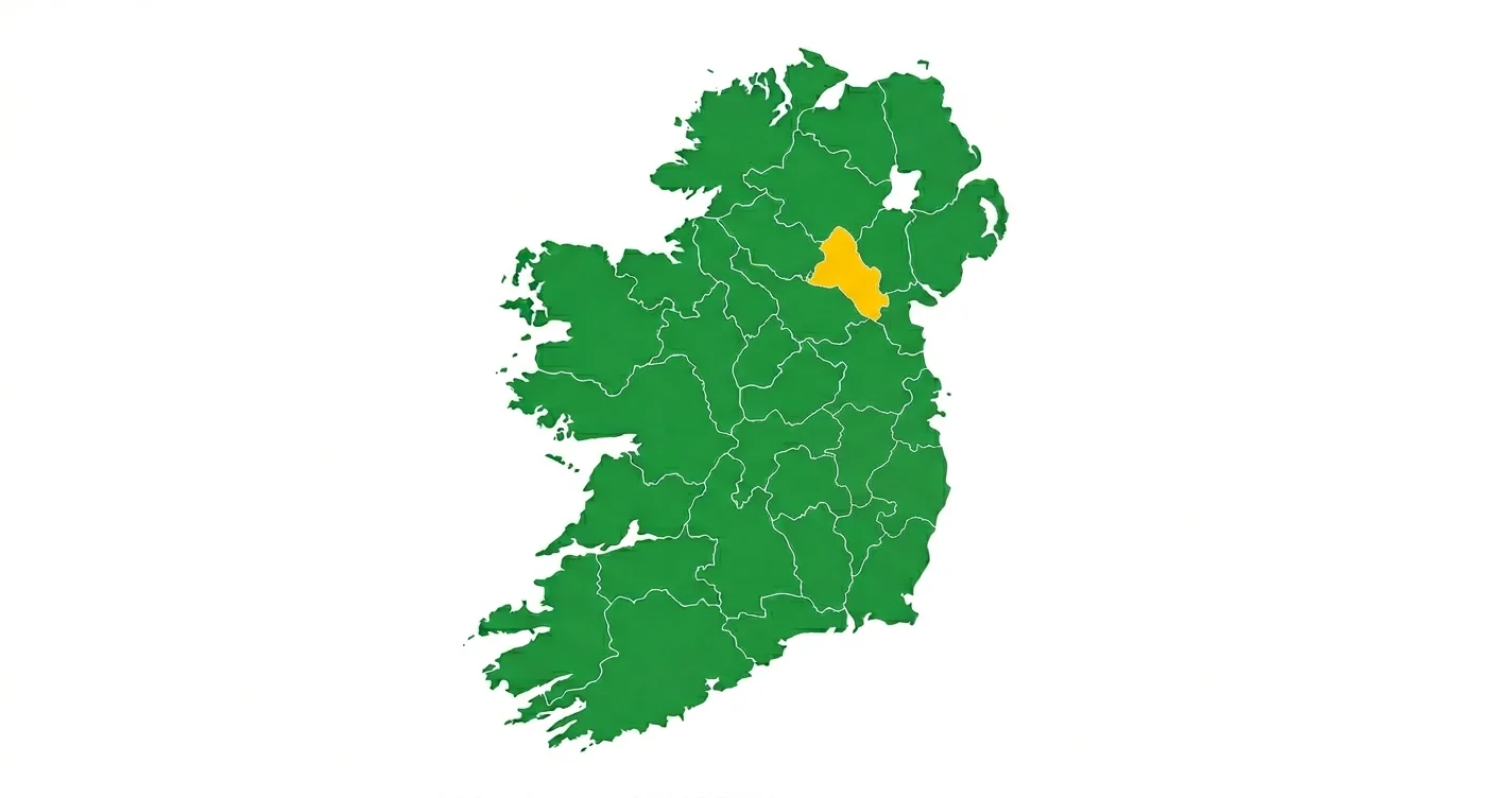 Wedding DJ Co. Monaghan — Map of Ireland highlighting County Monaghan